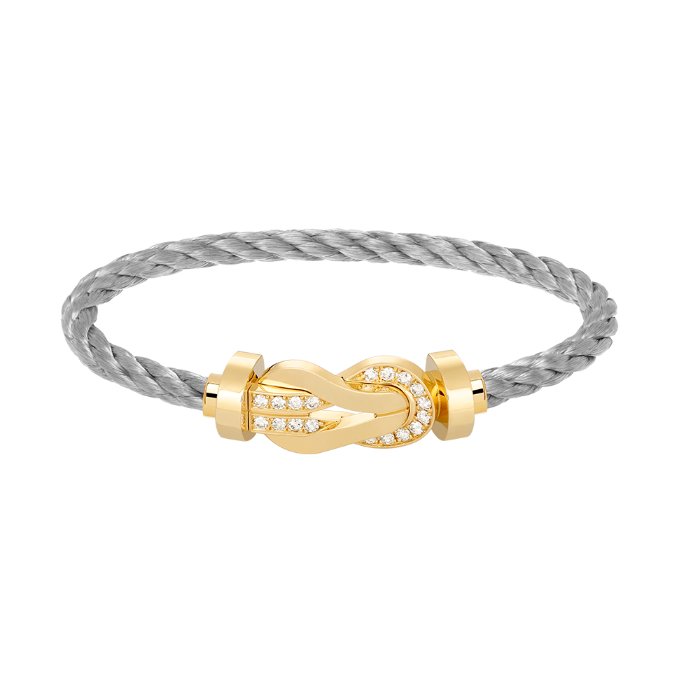 [Pearl Jewelrys]CHANCE LARGE 8 FIGURE BUCKLE HALF DIAMOND BRACELET GOLD