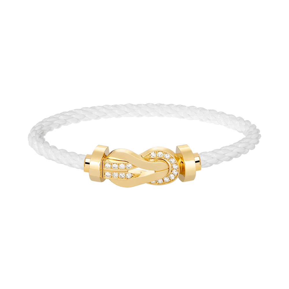[Pearl Jewelrys]CHANCE LARGE 8 FIGURE BUCKLE HALF DIAMOND BRACELET GOLD