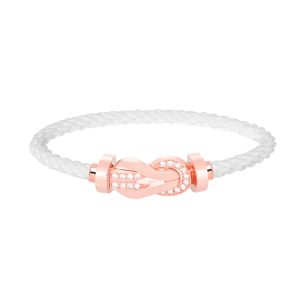 [Pearl Jewelrys]CHANCE LARGE 8 FIGURE BUCKLE HALF DIAMOND BRACELET ROSE GOLD