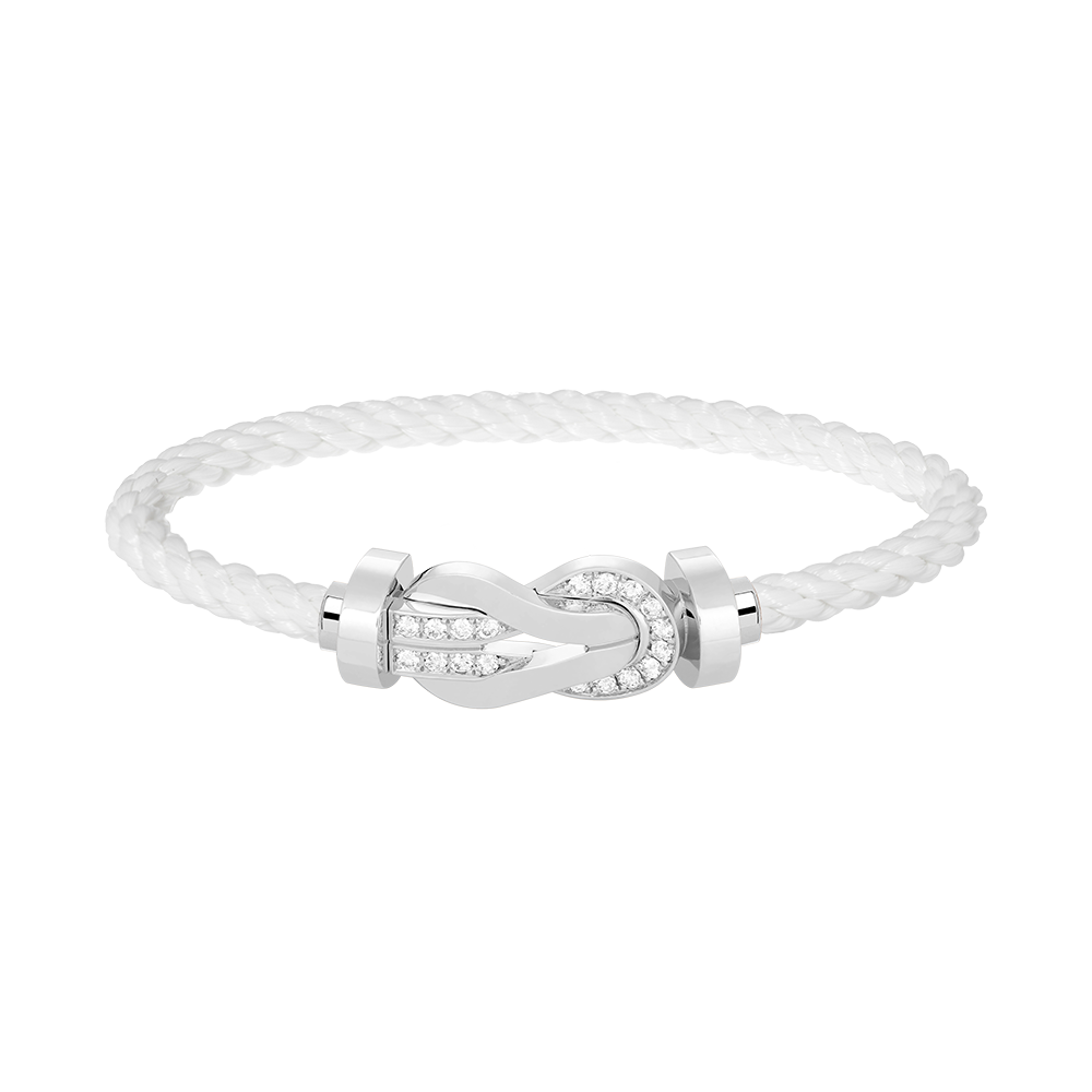 [Pearl Jewelrys]CHANCE LARGE 8 FIGURE BUCKLE HALF DIAMOND BRACELET SILVER