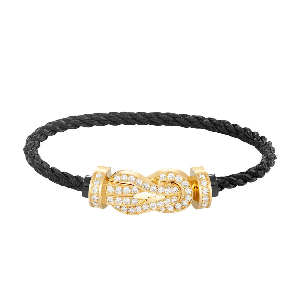 [Pearl Jewelrys]CHANCE LARGE 8 FIGURE BUCKLE FULLDIAMOND BRACELET GOLD