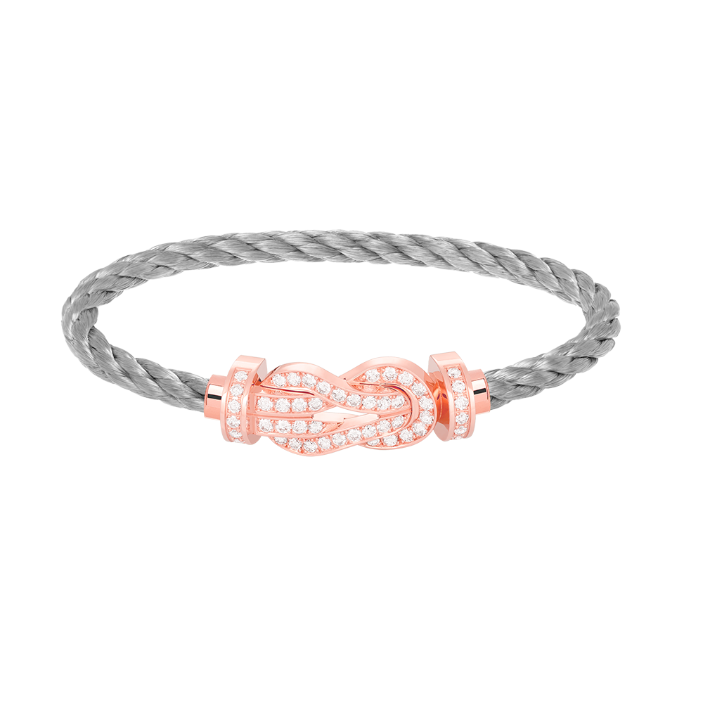 [Pearl Jewelrys]CHANCE LARGE 8 FIGURE BUCKLE FULL DIAMOND BRACELET ROSE GOLD