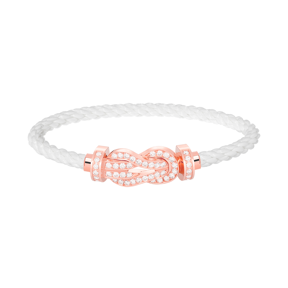 [Pearl Jewelrys]CHANCE LARGE 8 FIGURE BUCKLE FULL DIAMOND BRACELET ROSE GOLD