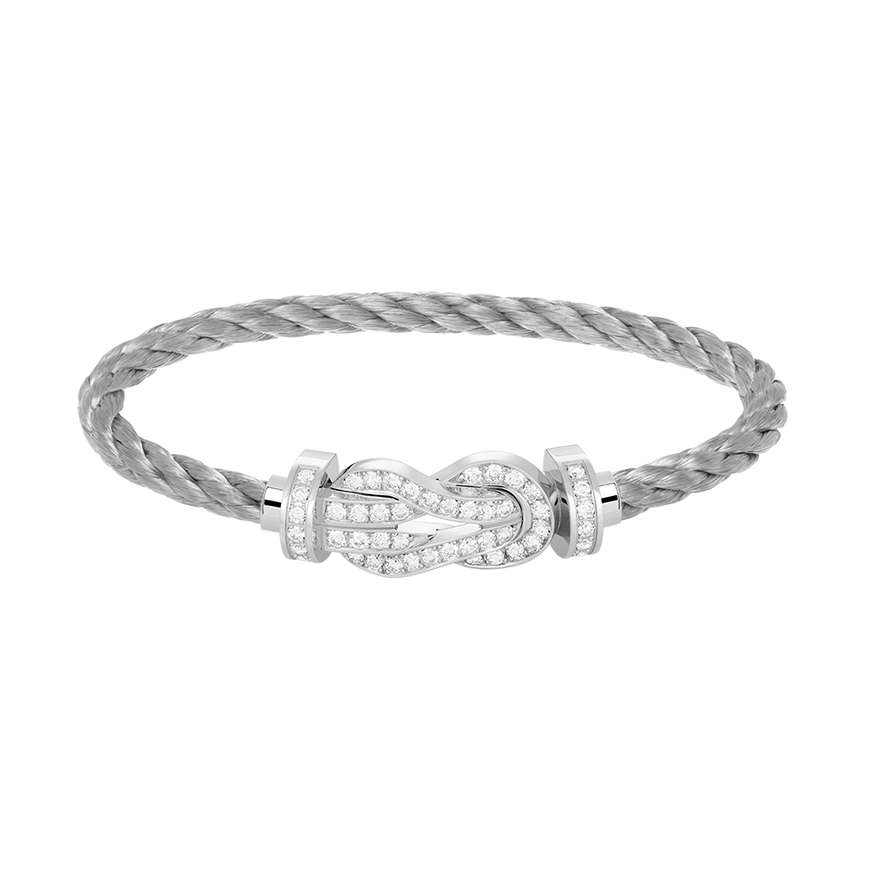 [Pearl Jewelrys]CHANCE LARGE 8 FIGURE BUCKLE FULL DIAMOND BRACELET SILVER