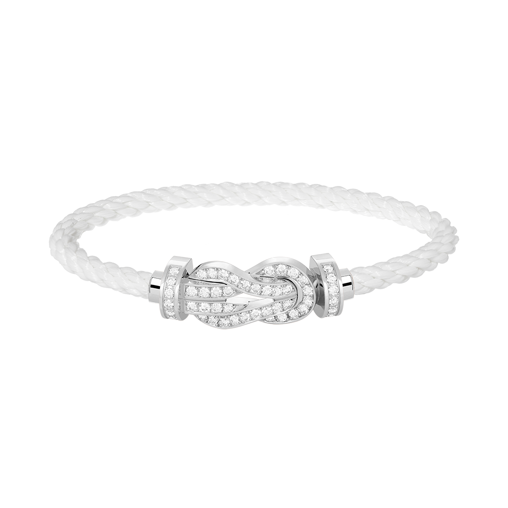 [Pearl Jewelrys]CHANCE LARGE 8 FIGURE BUCKLE FULL DIAMOND BRACELET SILVER
