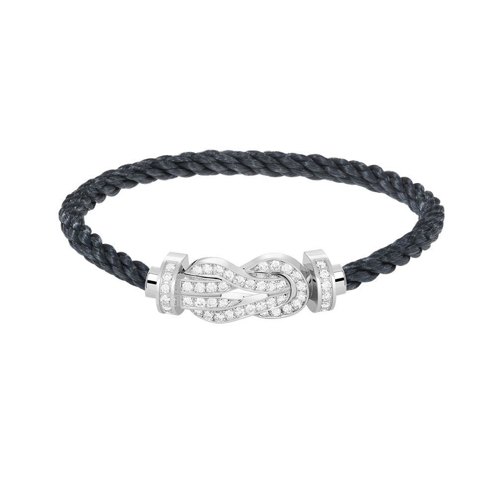 [Pearl Jewelrys]CHANCE LARGE 8 FIGURE BUCKLE FULL DIAMOND BRACELET SILVER