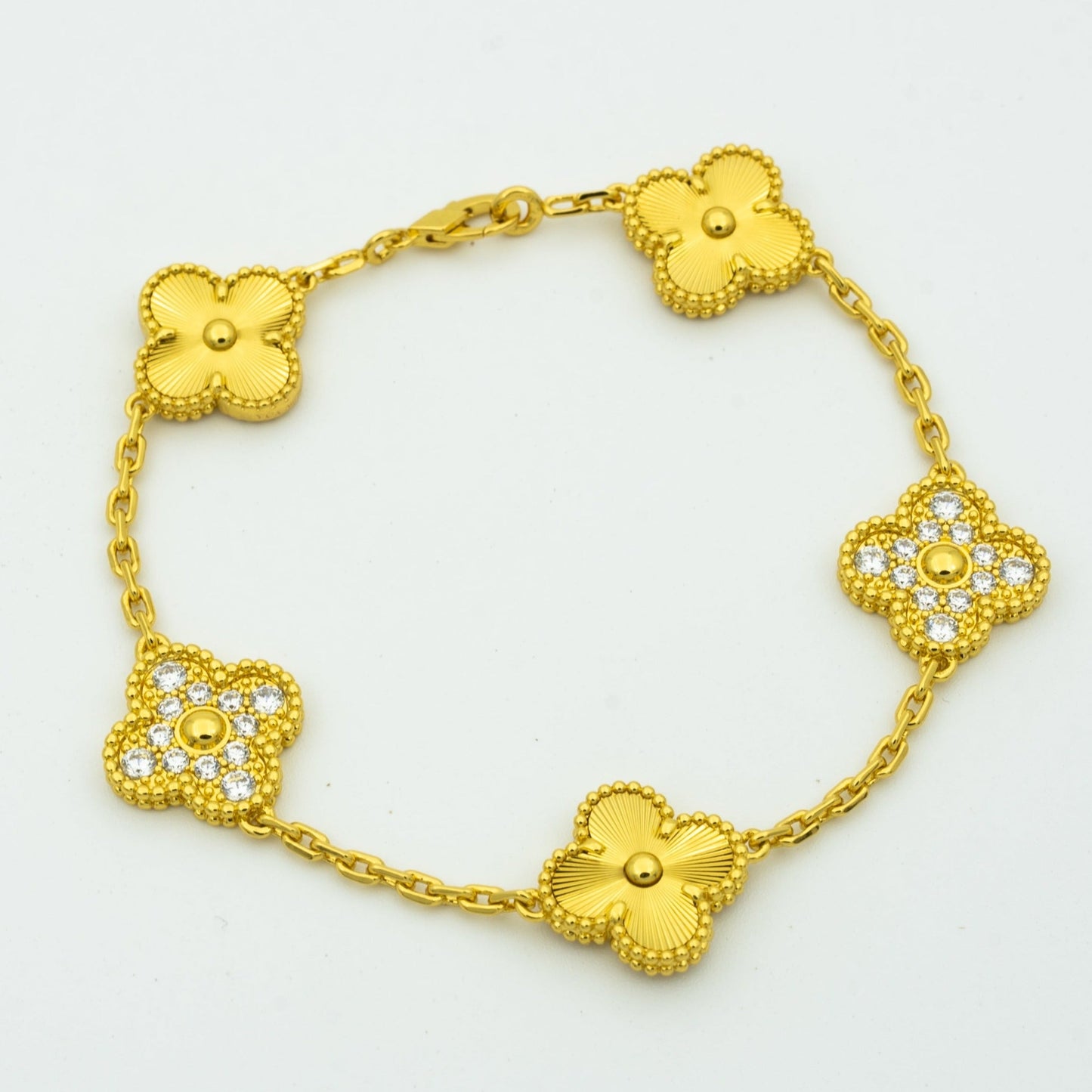 [Pearl Jewelrys]CLOVER BRACELET 5 MOTIFS GOLD DIAMOND