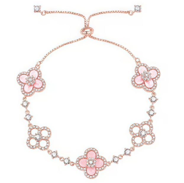 [Pearl Jewelrys]CLOVER 5 MOTIF PINK BLUE RED WHITE BRACELET