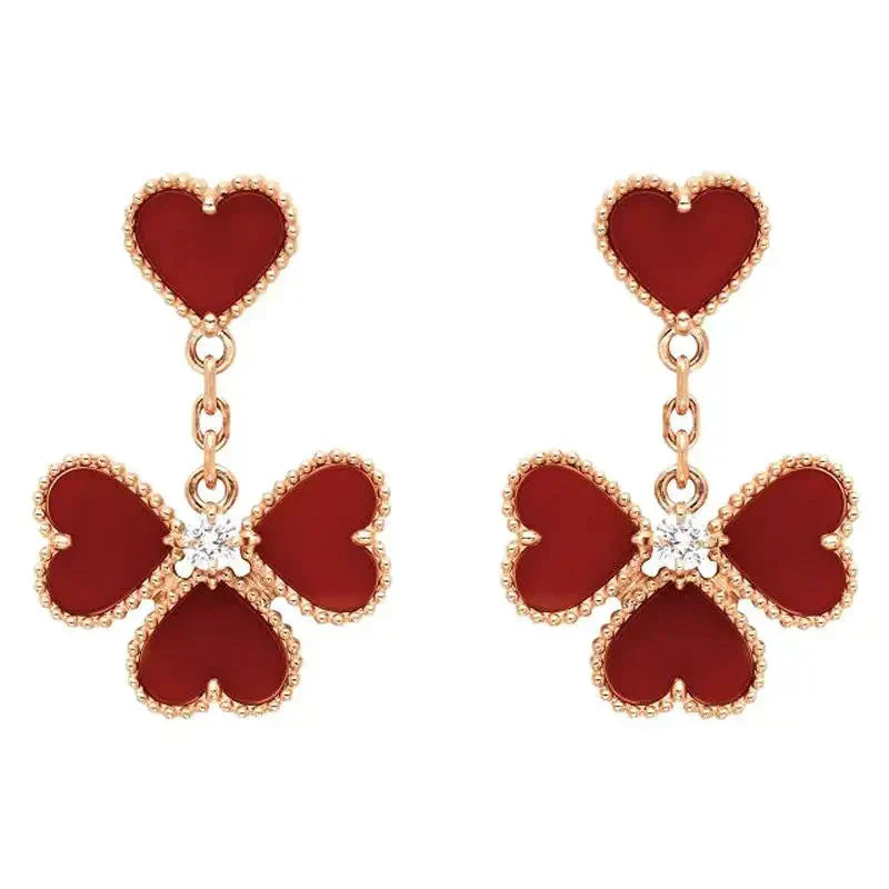 [Pearl Jewelrys]SWEET CLOVER CARNELIAN EARRINGS