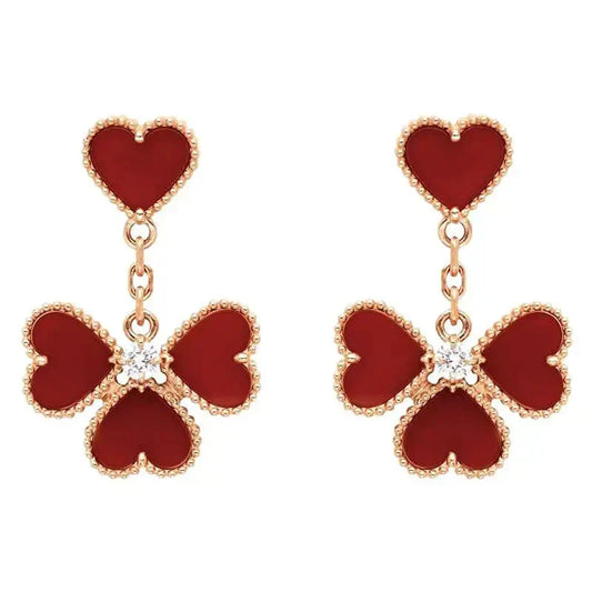 [Pearl Jewelrys]SWEET CLOVER CARNELIAN EARRINGS