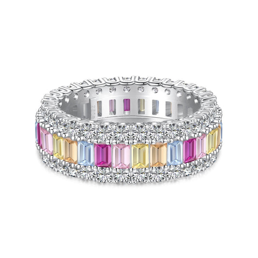 Dainty Colorful Radiant Cut Daily Ring