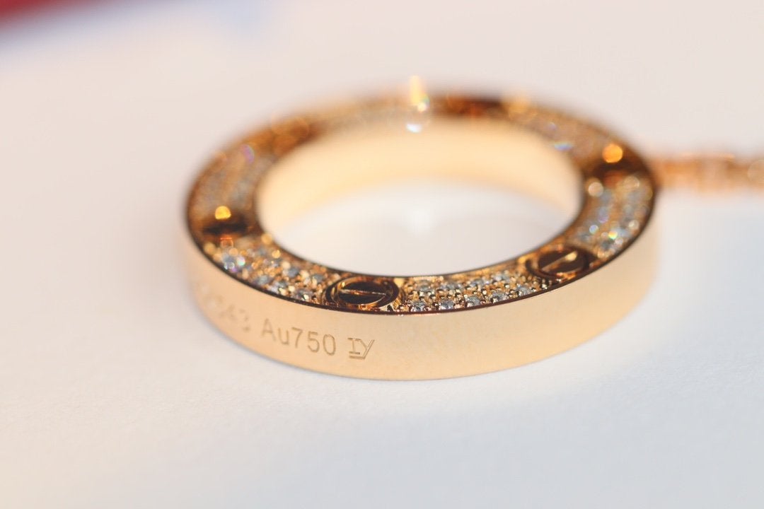 [Pearl Jewelrys]LOVE NECKLACE ADJUSTABLE ROSE GOLD