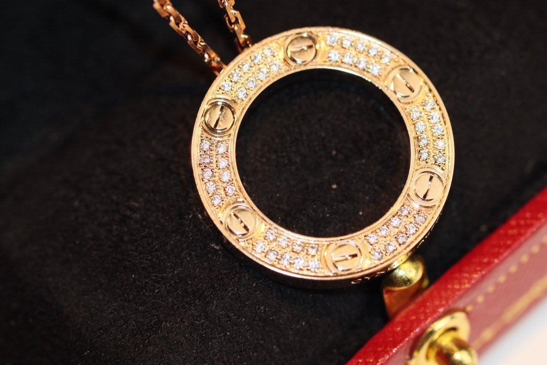 [Pearl Jewelrys]LOVE NECKLACE ADJUSTABLE ROSE GOLD