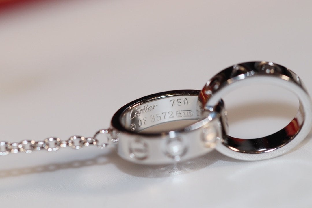 [Pearl Jewelrys]LOVE NECKLACE PINK GOLD AND SILVER