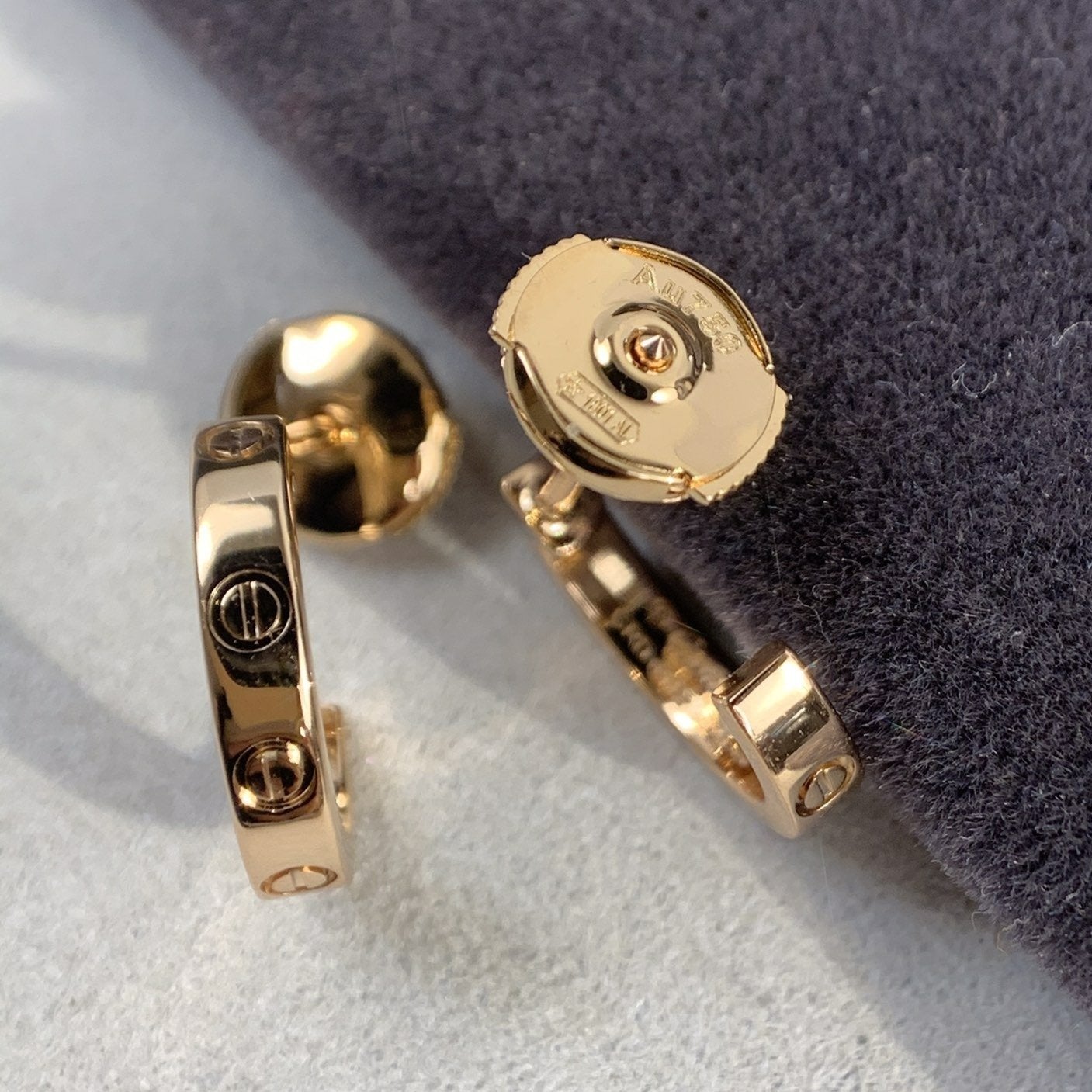 [Pearl Jewelrys]LOVE EARRINGS 2.65MM PINK GOLD