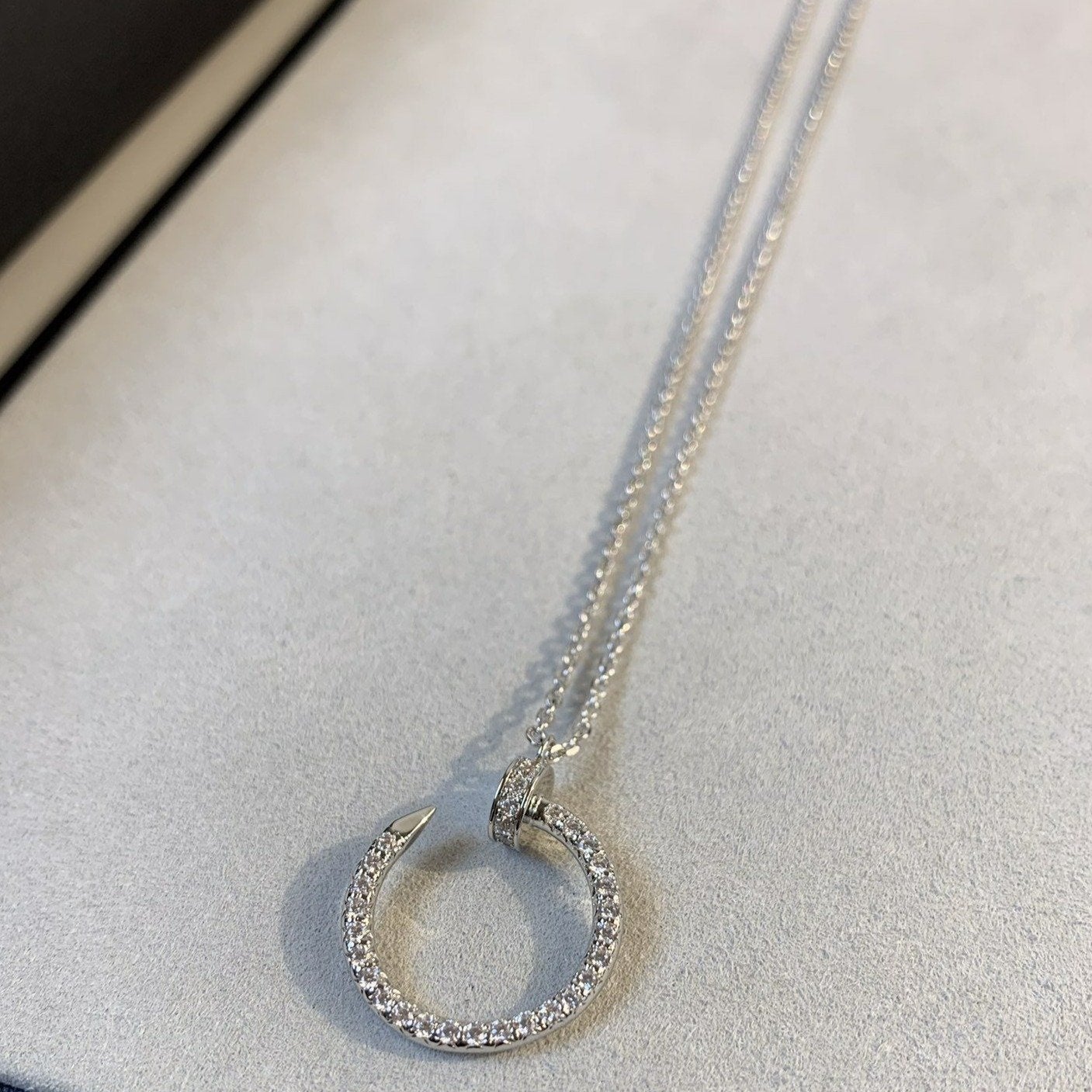 [Pearl Jewelrys]JUSTE NECKLACE SILVER DIAMONDS