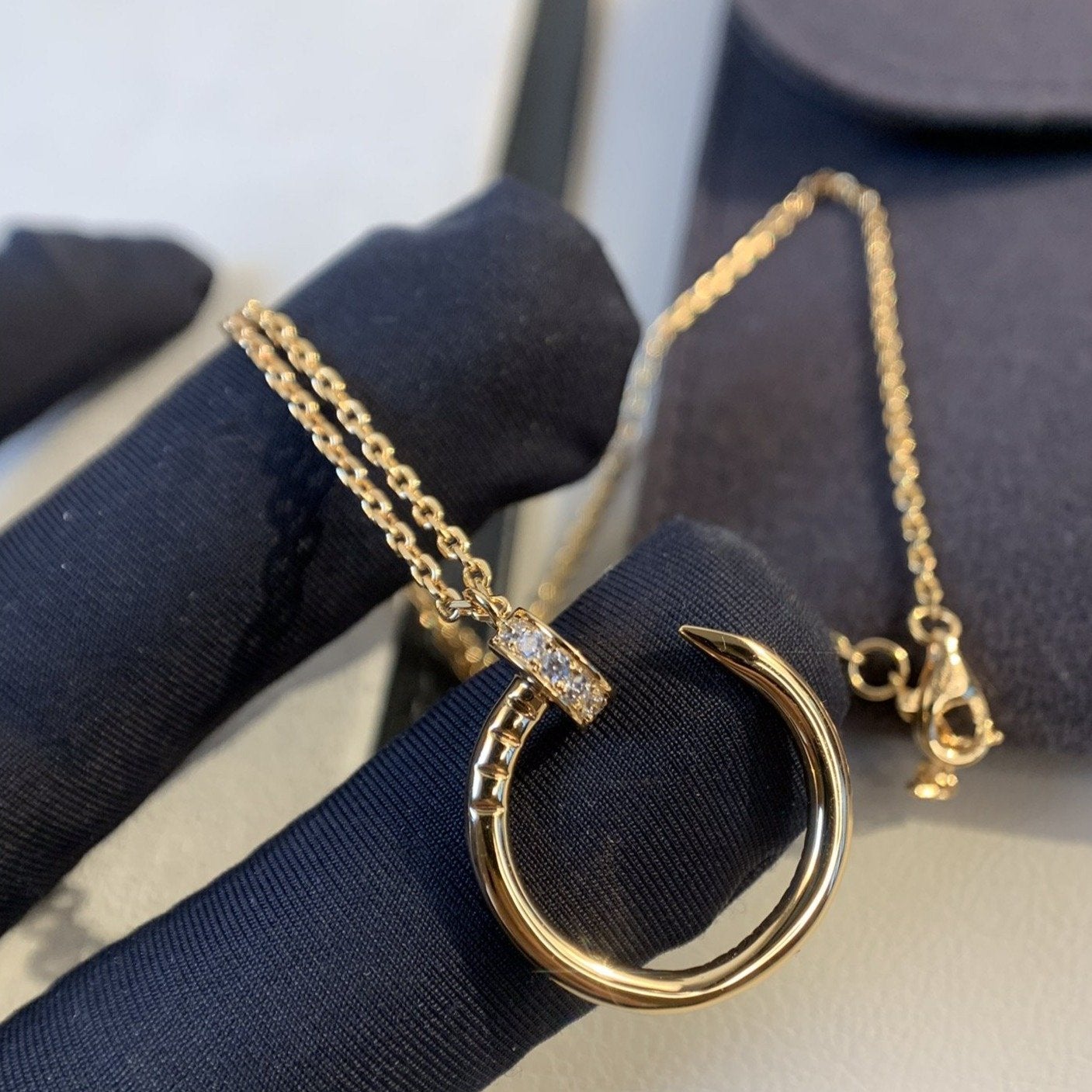 [Pearl Jewelrys]JUSTE NECKLACE PINK GOLD DIAMONDS