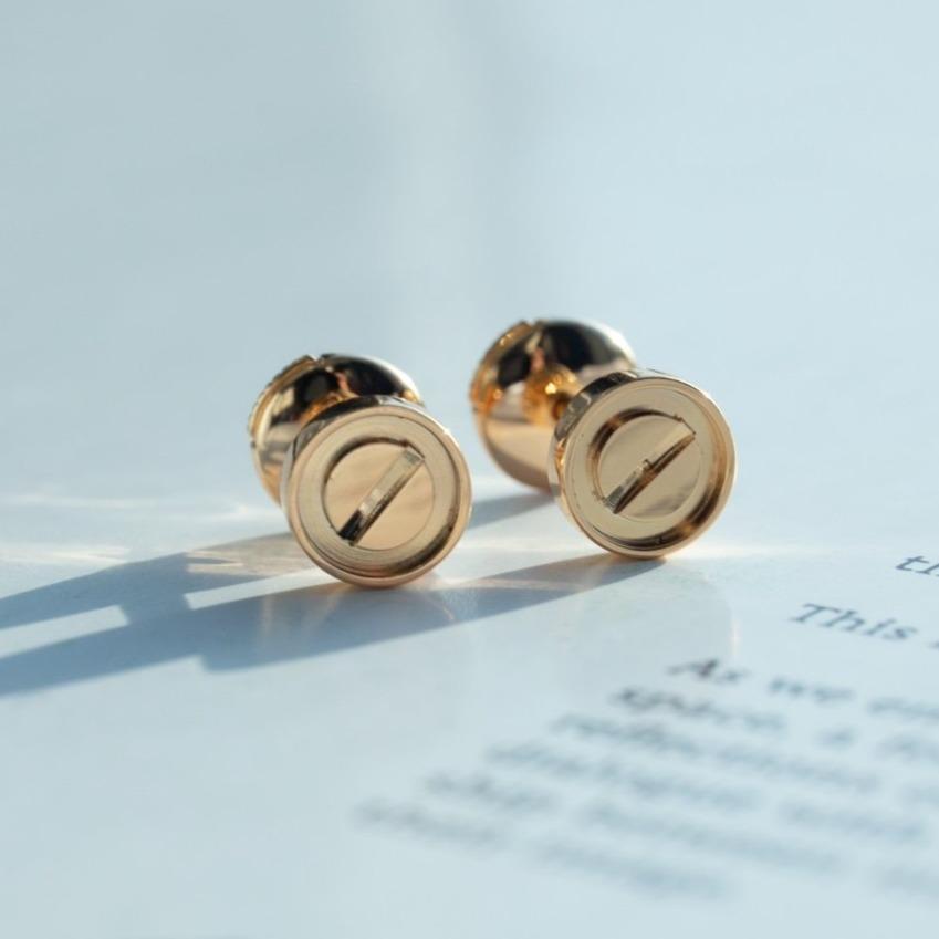 [Pearl Jewelrys]LOVE EARRINGS PINK GOLD 10MM