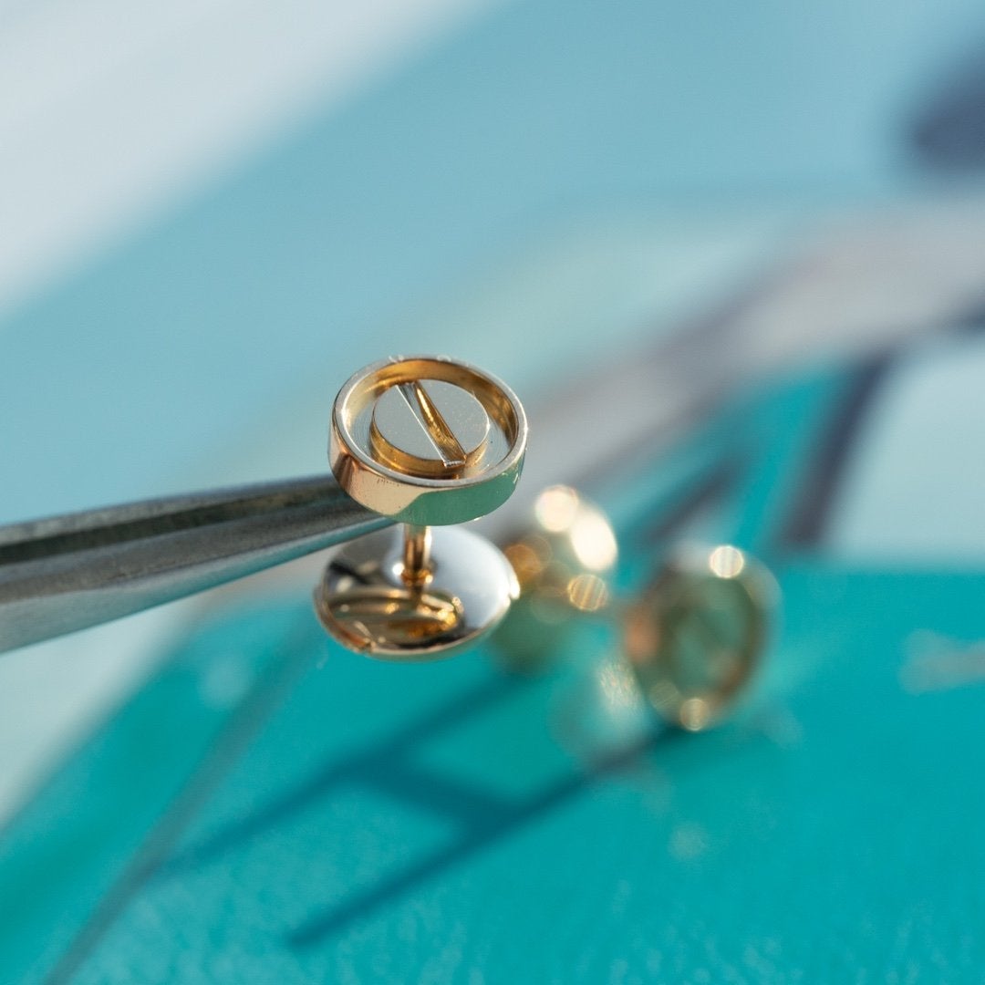 [Pearl Jewelrys]LOVE EARRINGS PINK GOLD 10MM