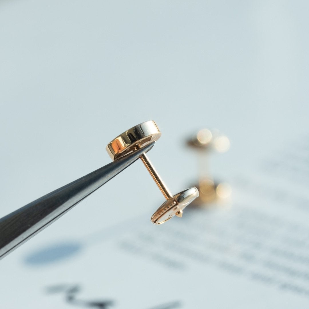 [Pearl Jewelrys]LOVE EARRINGS PINK GOLD 10MM