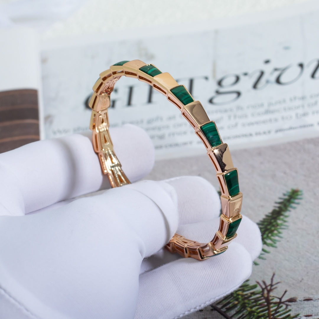 [Pearl Jewelrys]SERPENTI BRACELET PINK GOLD MALACHITE