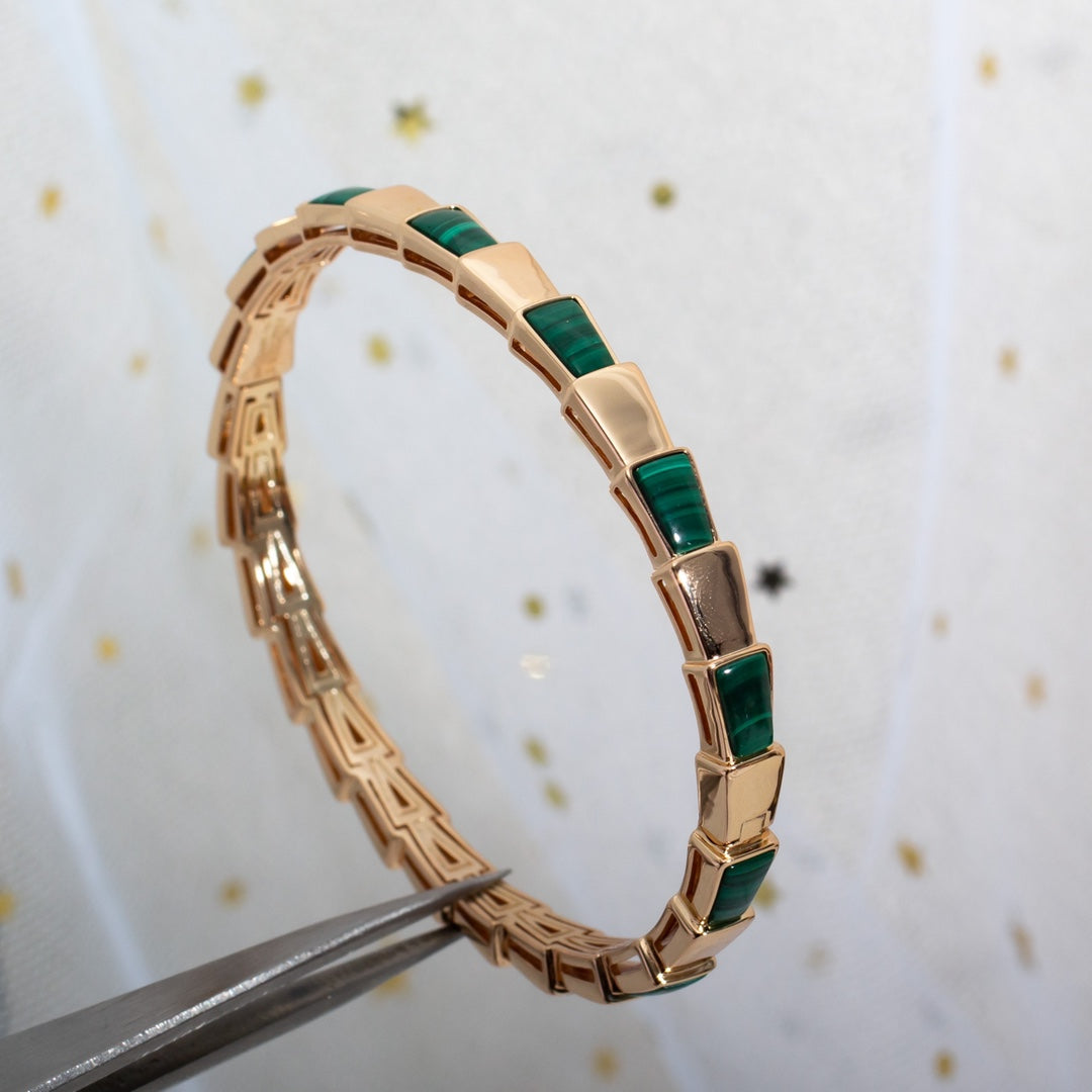 [Pearl Jewelrys]SERPENTI BRACELET PINK GOLD MALACHITE