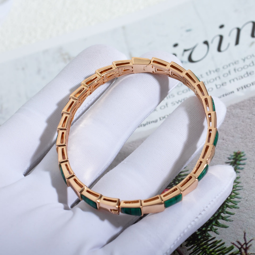 [Pearl Jewelrys]SERPENTI BRACELET PINK GOLD MALACHITE
