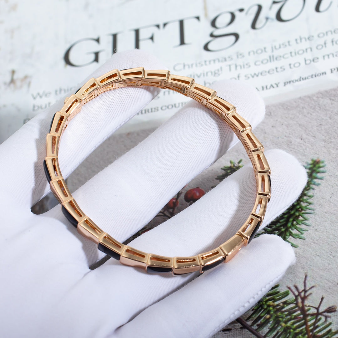 [Pearl Jewelrys]SERPENTI BRACELET PINK GOLD ONYX