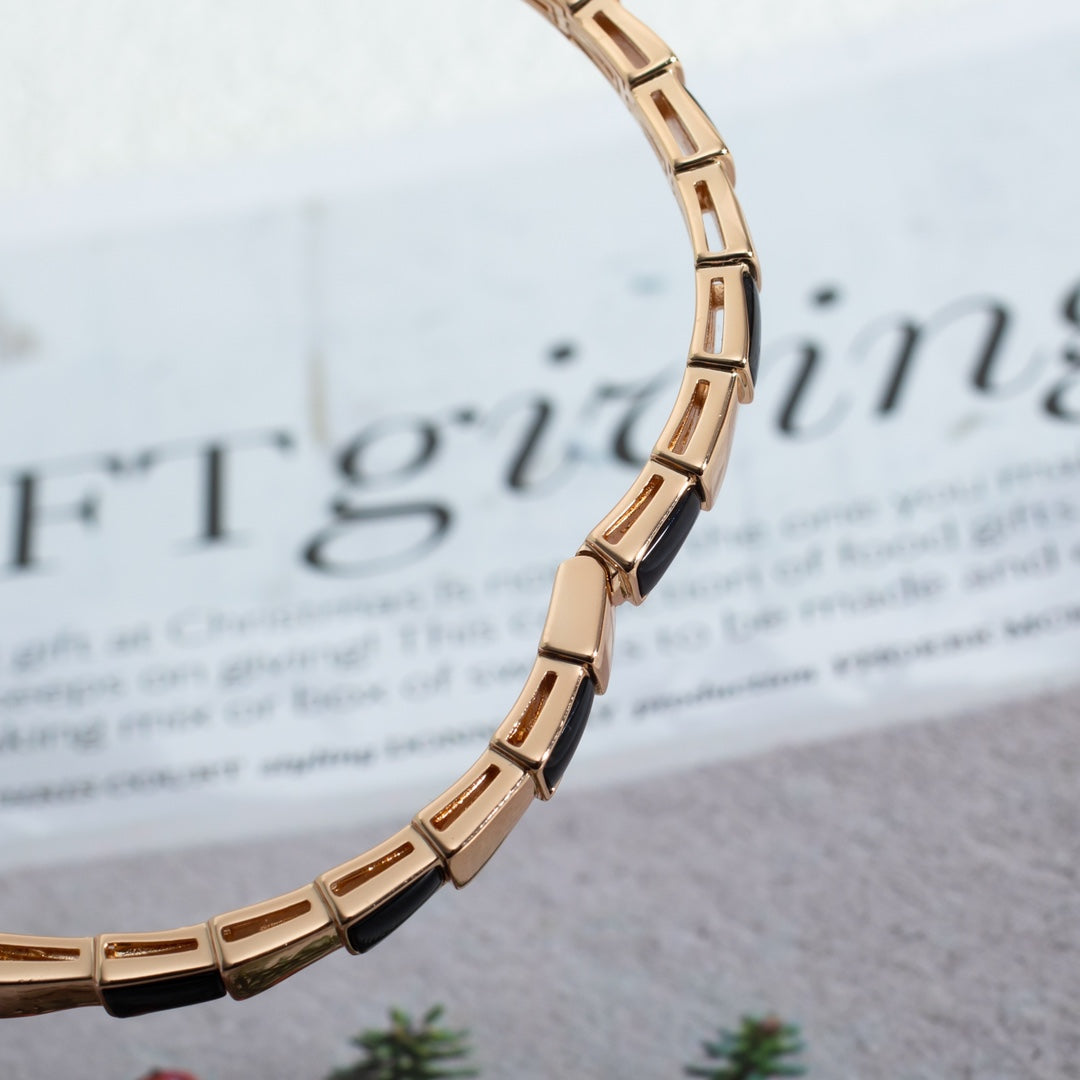 [Pearl Jewelrys]SERPENTI BRACELET PINK GOLD ONYX