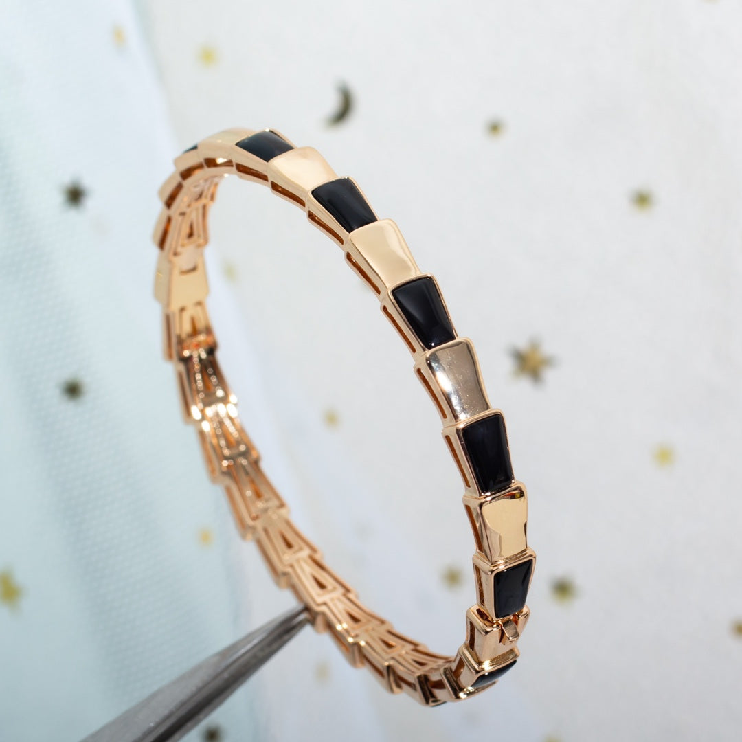 [Pearl Jewelrys]SERPENTI BRACELET PINK GOLD ONYX