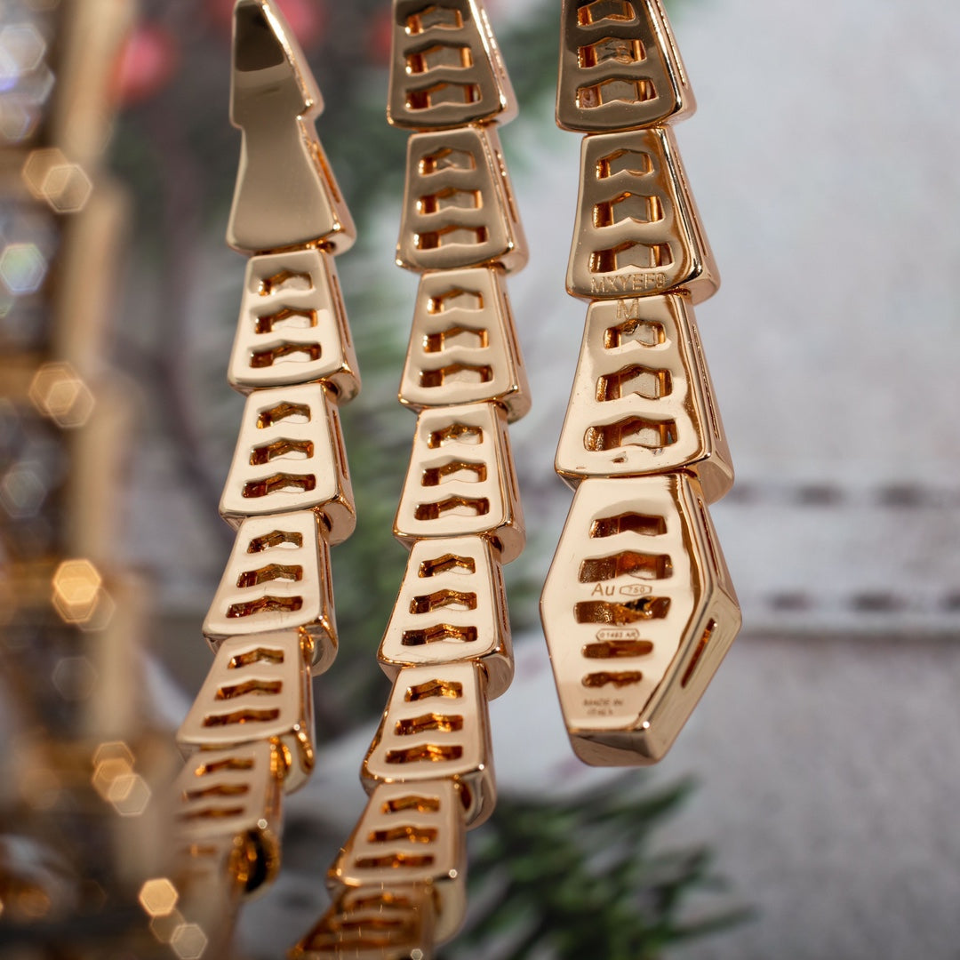 [Pearl Jewelrys]SERPENTI BRACELET PINK GOLD DIAMOND DOUBLE ROW