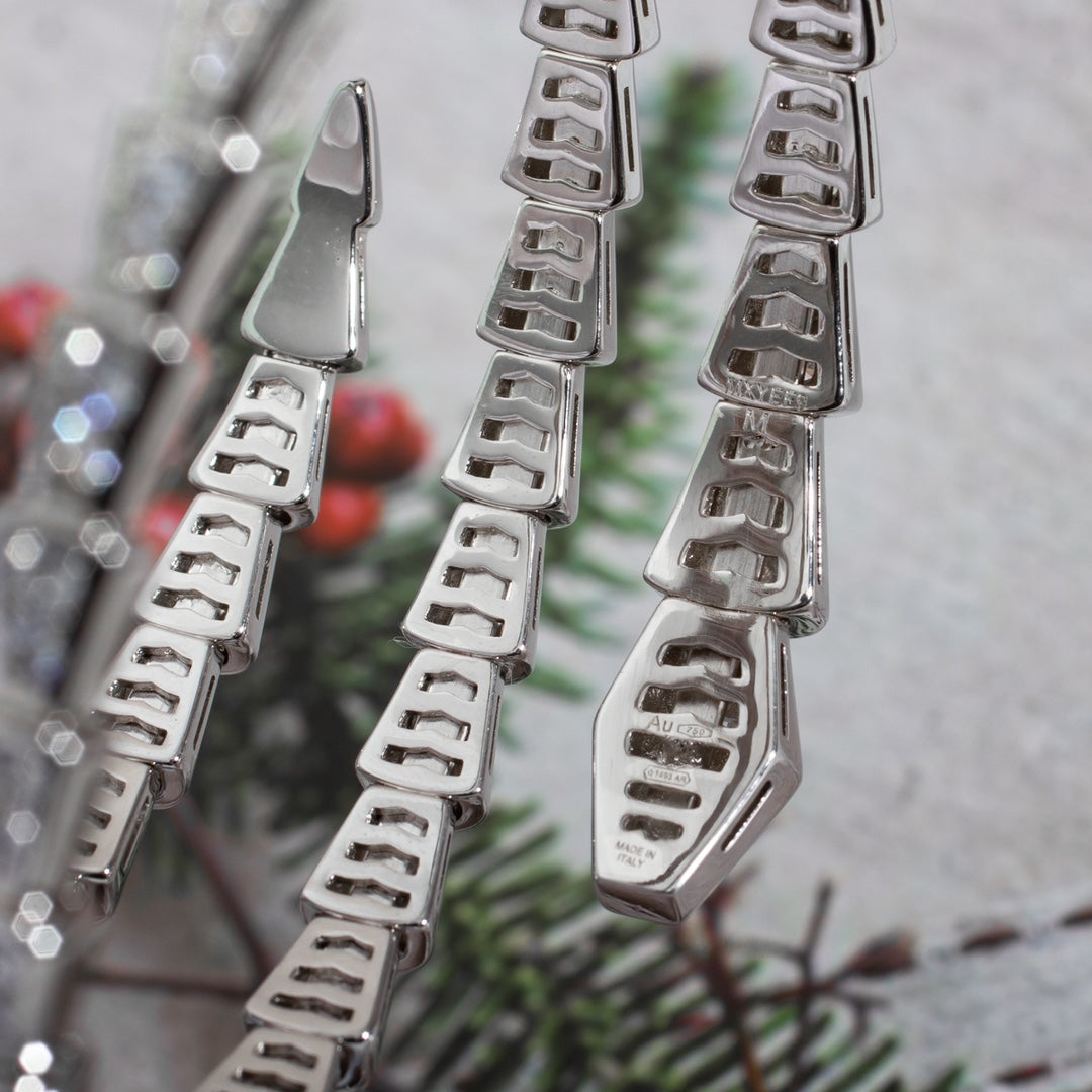 [Pearl Jewelrys]SERPENTI BRACELET SILVER DIAMOND DOUBLE ROW