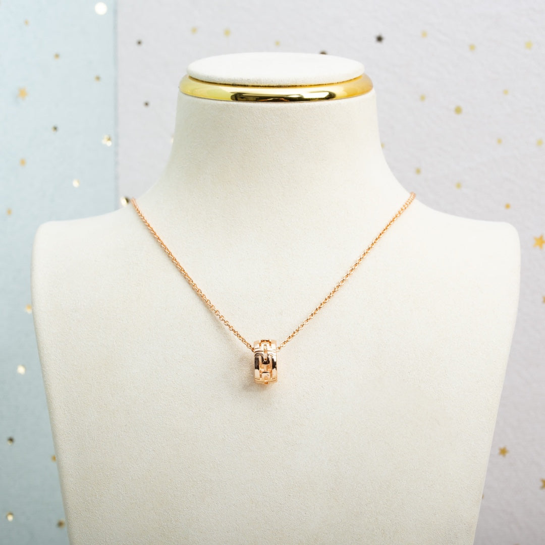 [Pearl Jewelrys]PARENTESI NECKLACE PINK GOLD