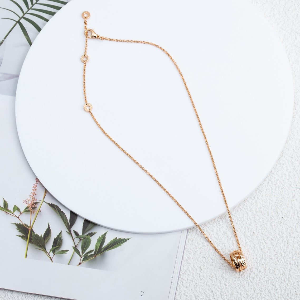 [Pearl Jewelrys]PARENTESI NECKLACE PINK GOLD