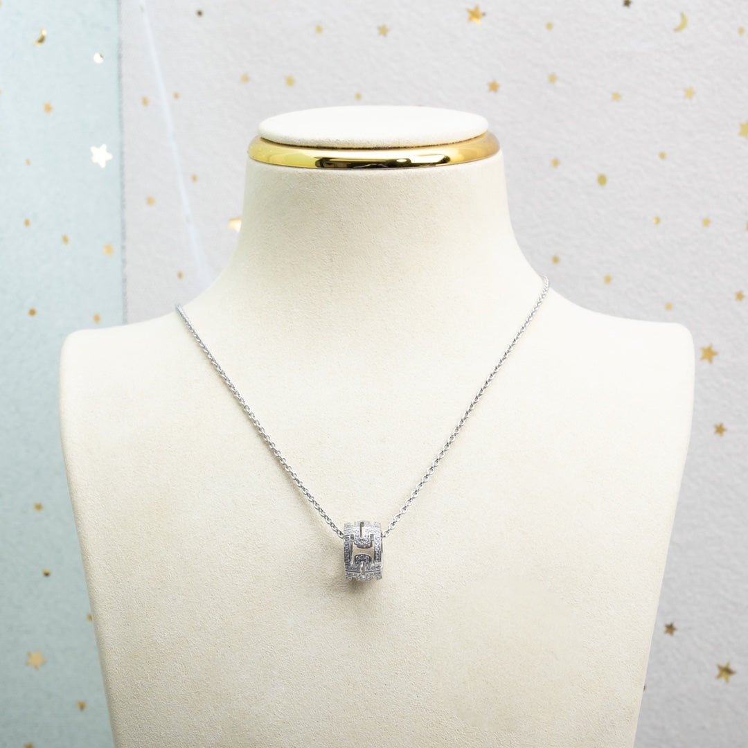 [Pearl Jewelrys]PARENTESI NECKLACE SILVER DIAMOND