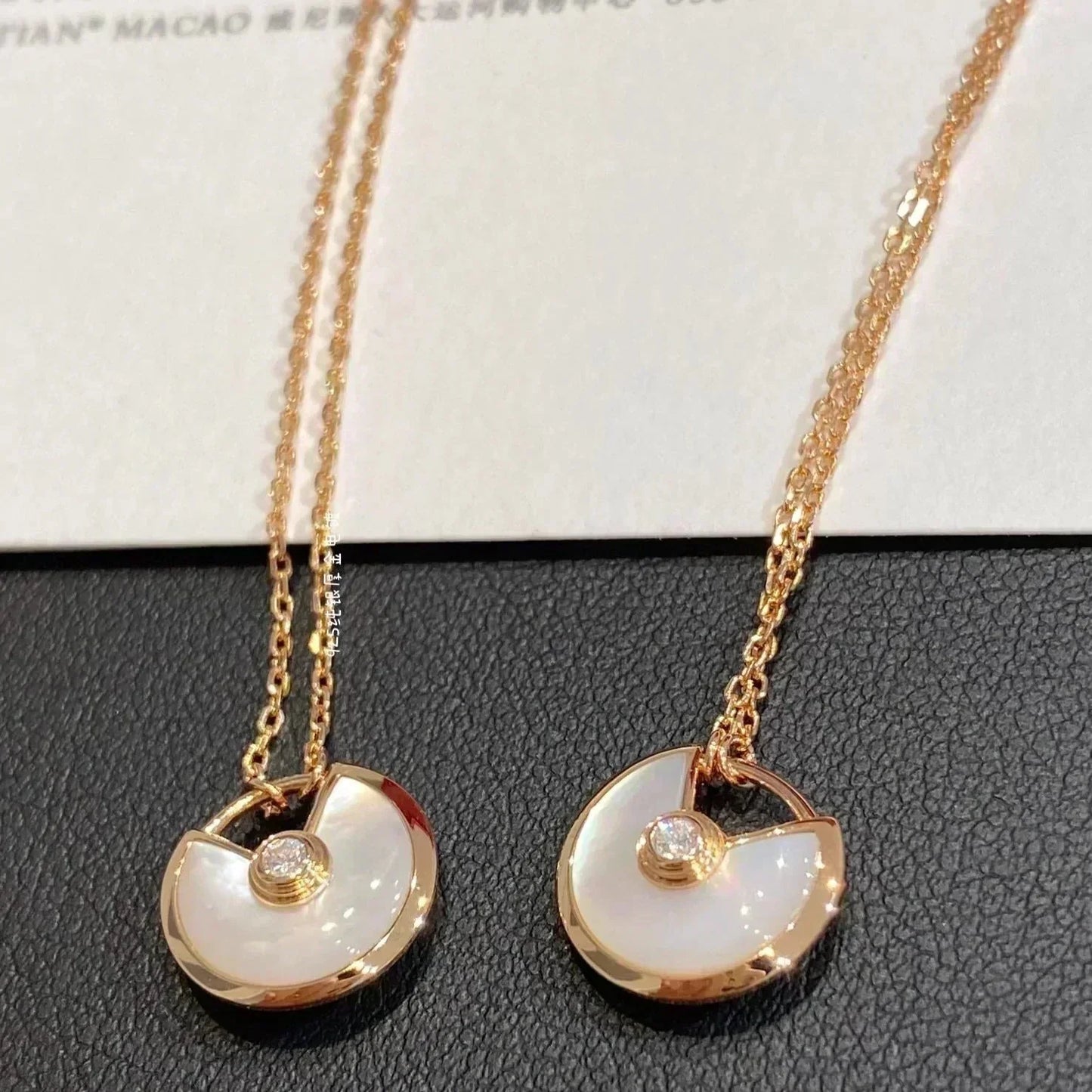 [Pearl Jewelrys]AMULETTE ROSE GOLD MOP NECKLACE