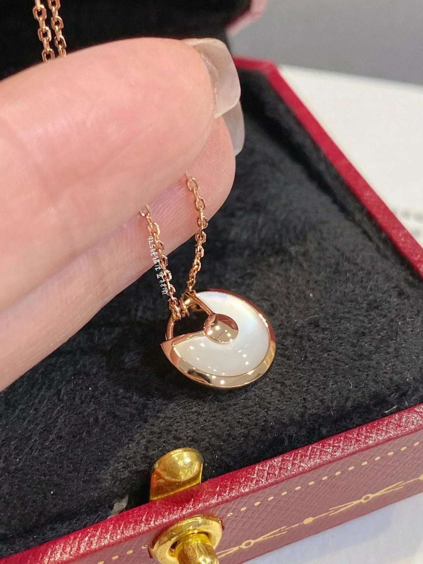 [Pearl Jewelrys]AMULETTE ROSE GOLD MOP NECKLACE