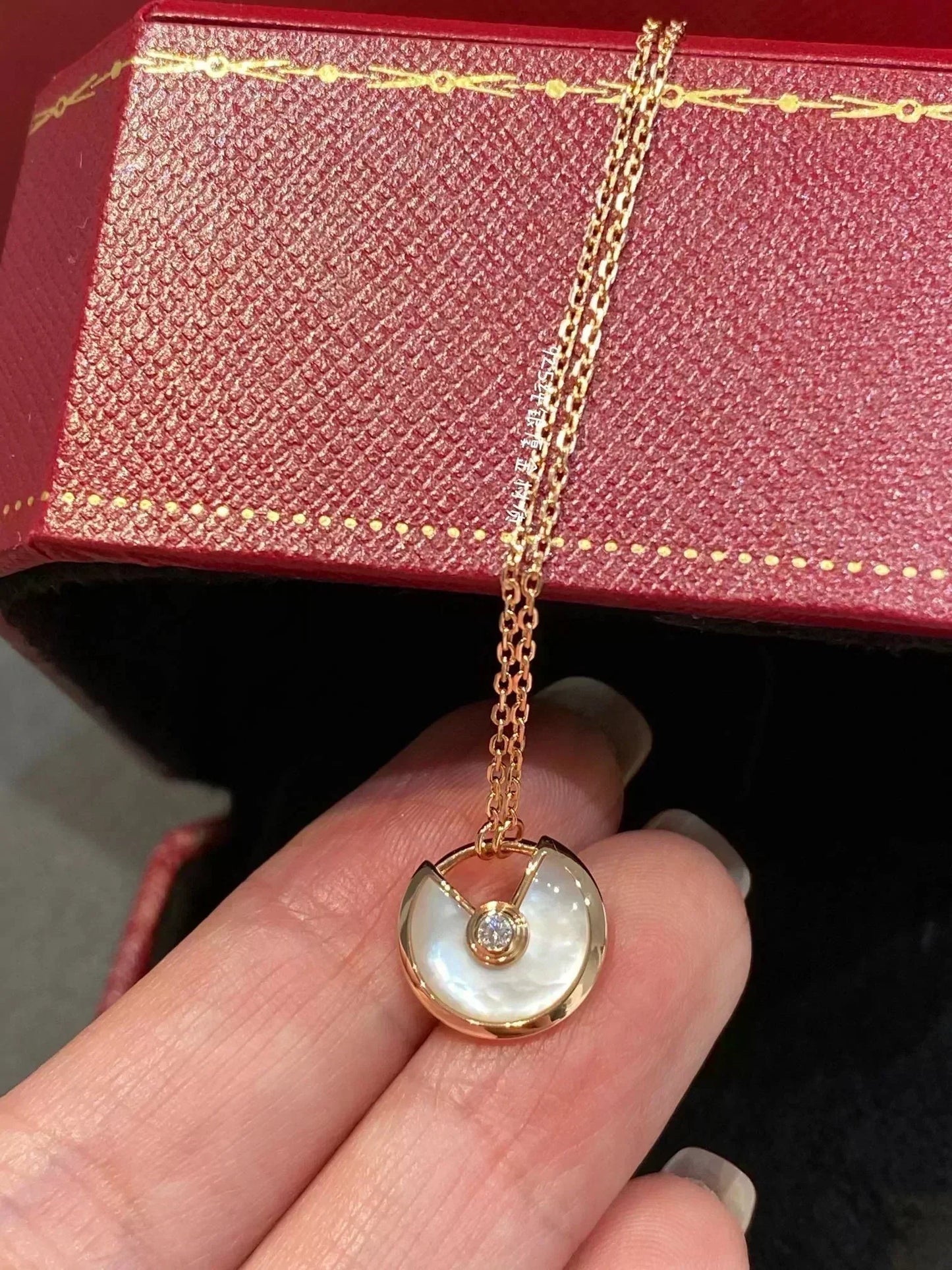 [Pearl Jewelrys]AMULETTE ROSE GOLD MOP NECKLACE