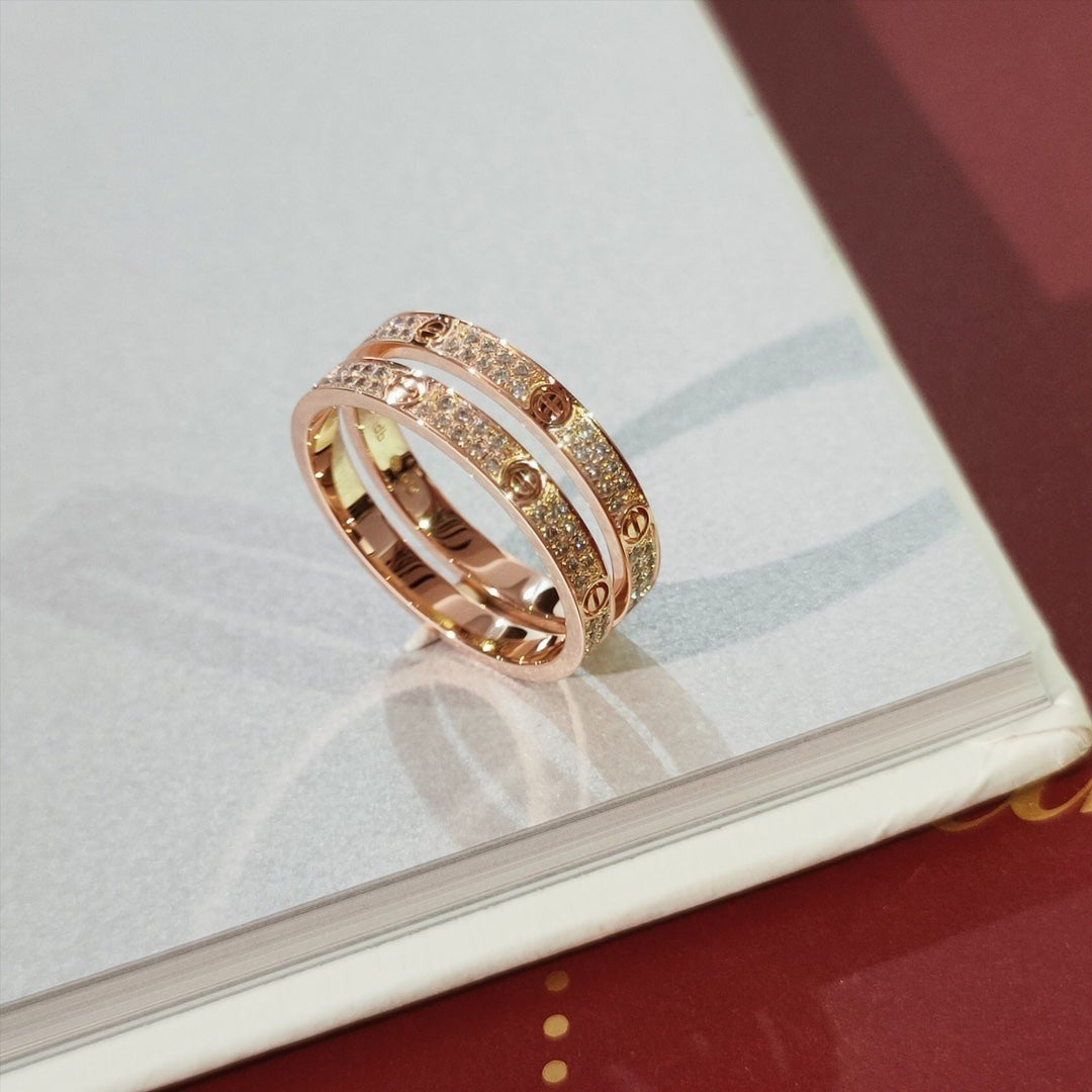 [Pearl Jewelrys]LOVE RING 2.65MM DIAMOND