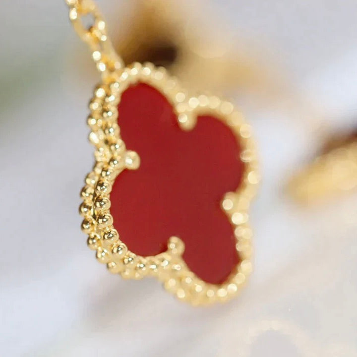 [Pearl Jewelrys]CLOVER  2 MOTIF  TIGER EYE CARNELIAN EARRINGS