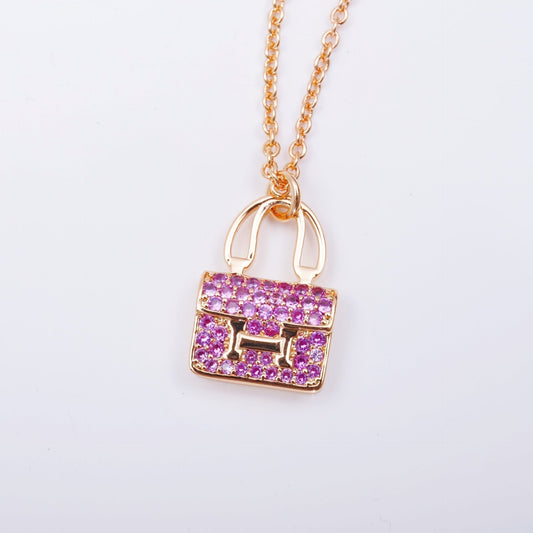[Pearl Jewelrys]CONSTANCE PEDANT PURPLE DIAMOND NECKLACE