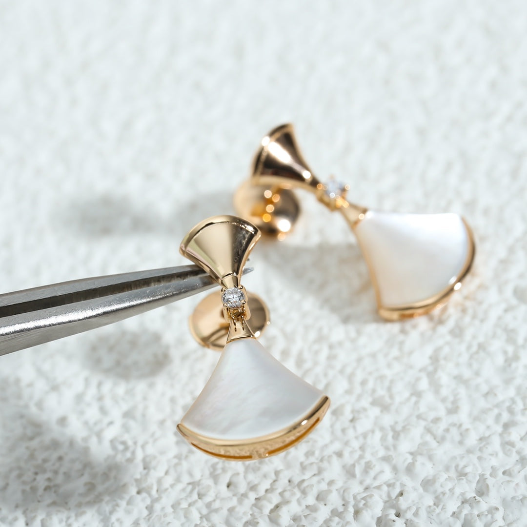 [Pearl Jewelrys]DREAM MOP PINK GOLD EARRINGS