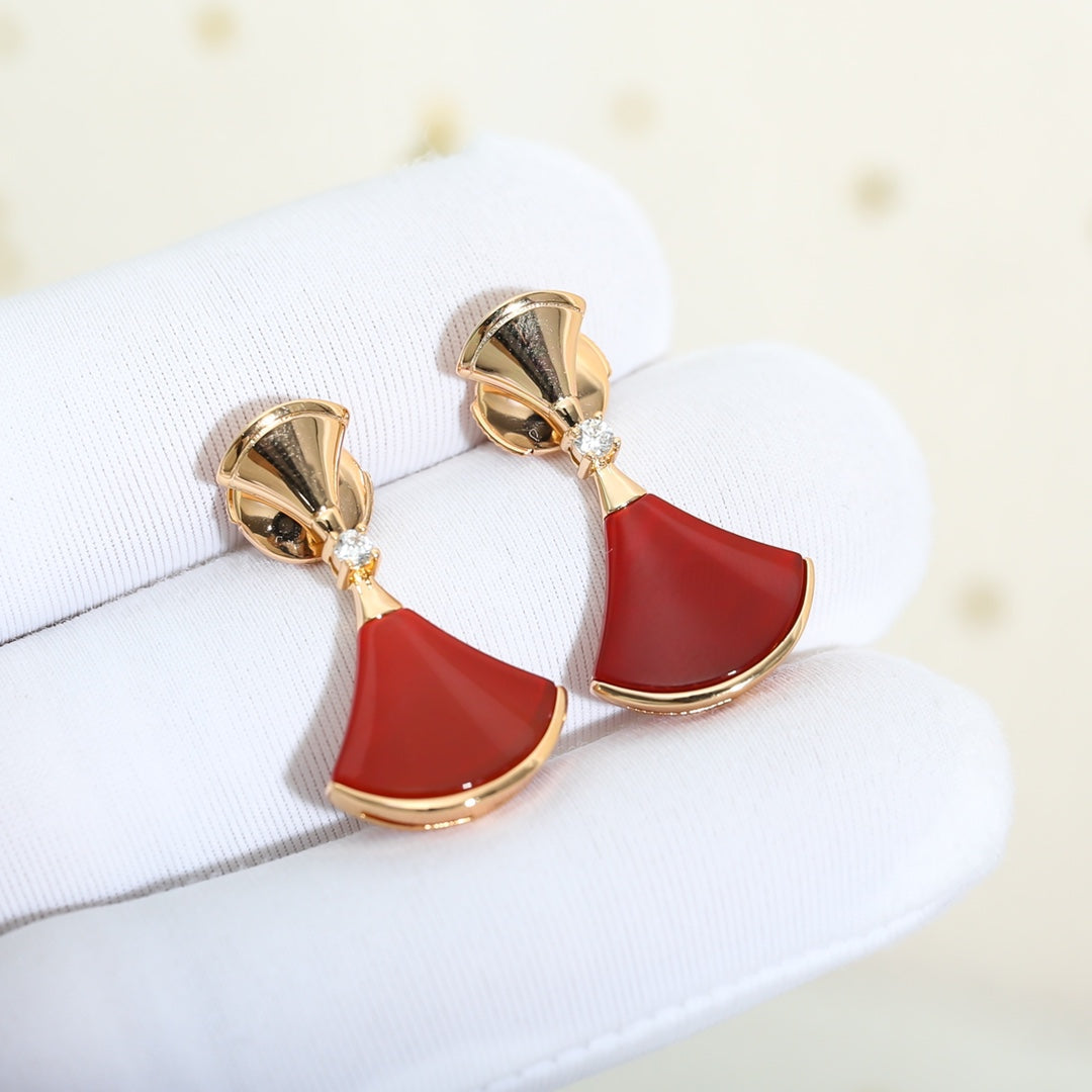 [Pearl Jewelrys]DREAM Carnelian PINK GOLD EARRINGS
