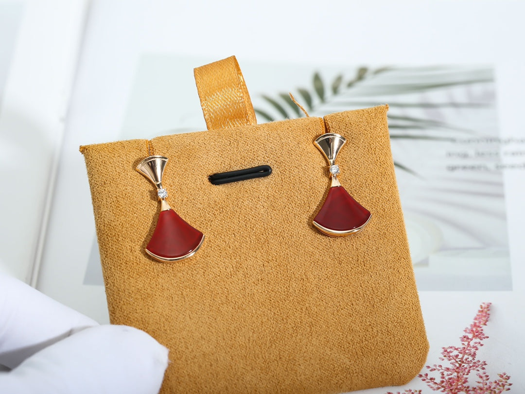 [Pearl Jewelrys]DREAM Carnelian PINK GOLD EARRINGS