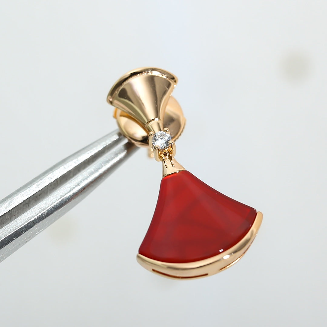 [Pearl Jewelrys]DREAM Carnelian PINK GOLD EARRINGS