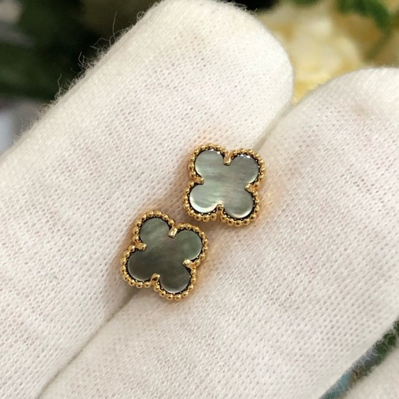 [Pearl Jewelrys]CLOVER MINI GOLD EARRINGS