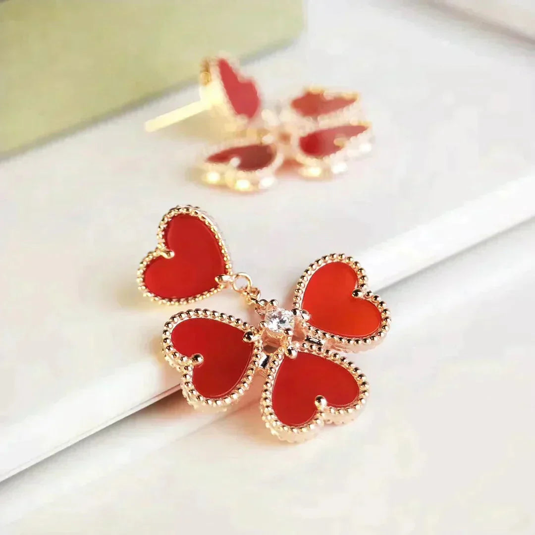 [Pearl Jewelrys]SWEET CLOVER CARNELIAN EARRINGS