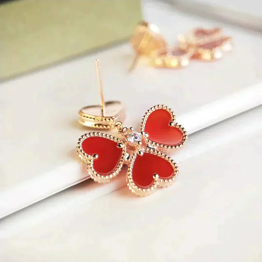 [Pearl Jewelrys]SWEET CLOVER CARNELIAN EARRINGS
