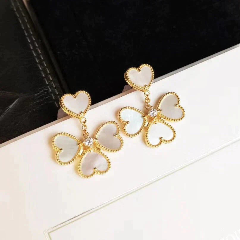 [Pearl Jewelrys]CLOVER SWEET WHITE MOP EARRINGS