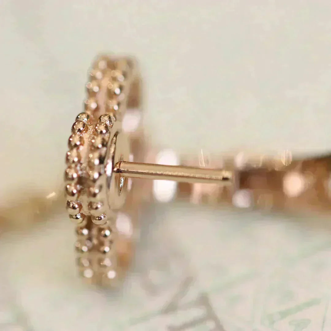 [Pearl Jewelrys]CLOVER MEDIUM 1 MOTIFS FUll DIAMOND EARRINGS